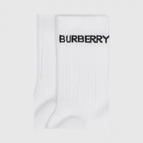 博百利/Burberry  徽标嵌花功能性弹力棉袜  80343481