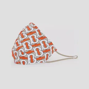 博百利/Burberry 专属标识印花棉质口罩 (朱红色) 80419451