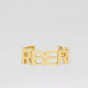 博百利/Burberry 镀金徽标手镯 (浅金色) - 女士 80434891