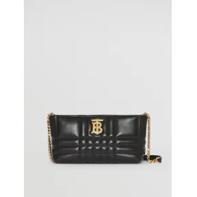 博百利/Burberry Lola - 小号绗缝羔羊皮柔软萝纳包 (黑色) - 女士 80462251