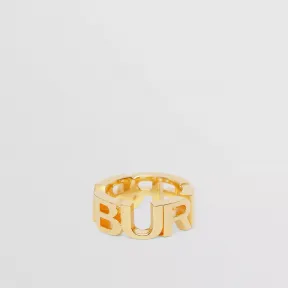 博百利/Burberry 镀金徽标戒指 (浅金色) - 女士 80496101