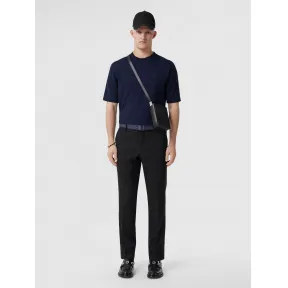 博百利/Burberry 专属标识装饰丝毛混纺上衣 (煤蓝色) - 男士 80509291