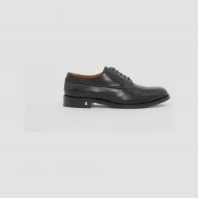 博百利/Burberry 专属标识装饰皮革德比鞋 (黑色) - 男士 80513291