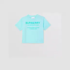 博百利/Burberry Horseferry 印花棉质 T 恤衫 (浅水蓝色) - 儿童 80514511