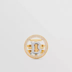 博百利/Burberry 人造水晶细节专属标识装饰戒指 (浅金色 / 水晶色) - 女士 80520001