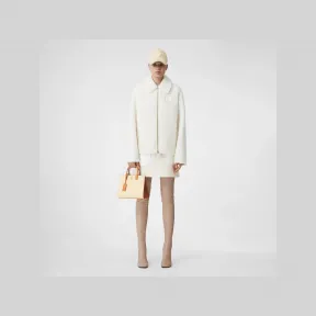 博百利/Burberry 徽标装饰羊毛混纺绒头针织衫 (淡褐色) 80578101