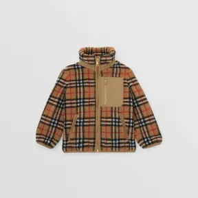 博百利/Burberry Vintage 格纹高领绒头外套 (典藏米色) 80616941