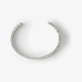 博百利/Burberry 格纹雕花镀钯金手镯 (钯金色) - 男士 80641661