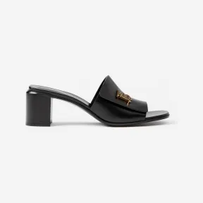 博百利/Burberry 专属标识装饰皮革穆勒鞋 (黑色) 80648471