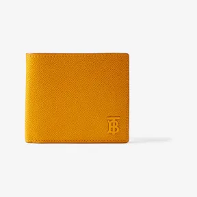 博百利/Burberry 粒纹皮革 TB 双折钱夹 (金盏花色) 80657561