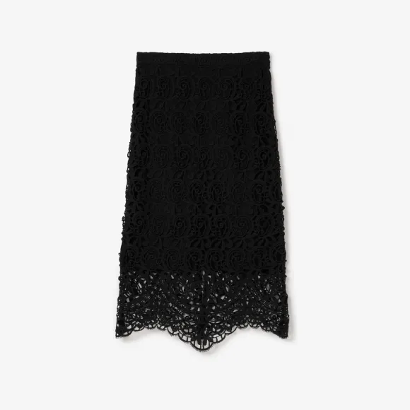 博百利/Burberry 镂空蕾丝铅笔裙 (黑色) - 女士 80677901