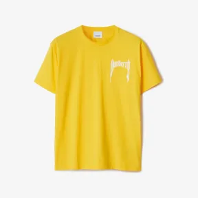 博百利/Burberry 徽标印花棉质宽松 T 恤衫 (蒲公英黄) 80696111