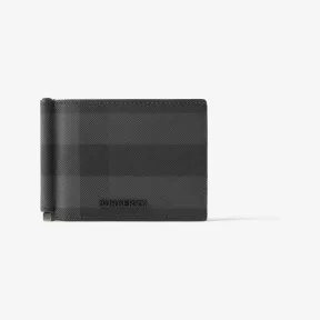 博百利/Burberry 格纹现金夹式钱夹 (炭灰色) - 男士 80732751