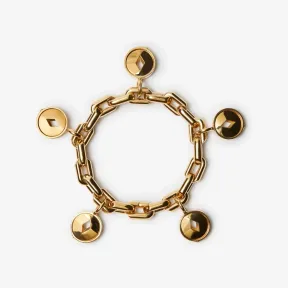 博百利/Burberry 镀金 Hollow 徽章手链 (金色) 80758051