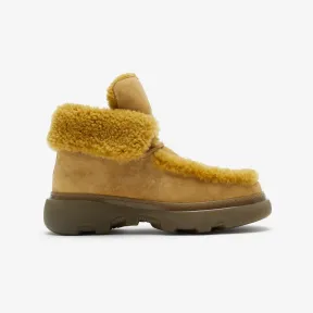 博百利/Burberry 毛羊皮 Creeper 高帮鞋 (马尼拉纸色 / 琥珀黄) - 女士 80772531