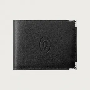 卡地亚/Cartier L3001357 - 6信用卡短款皮夹 Must de Cartier系列 黑色 小牛皮 - 黑色小牛皮 镀钯装饰