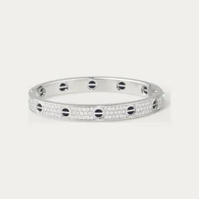 卡地亚/Cartier N6032417 - LOVE手镯 经典款 铺镶钻石 陶瓷 18K白金 - 白金 精密陶瓷 钻石