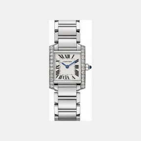 卡地亚/Cartier W4TA0008 Tank Française腕表 小号款 精钢 石英 小号表款 石英机芯 精钢 钻石 