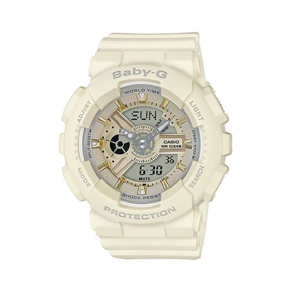 卡西欧/Casio BABY-G BA-110系列时尚金色配色防震防水运动女表BA-110GA