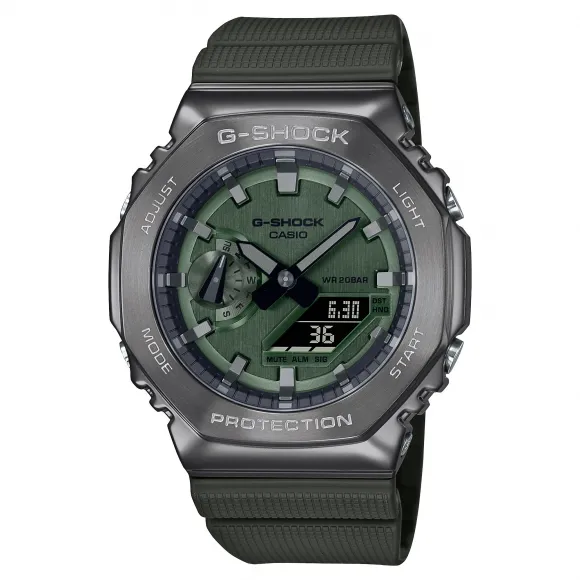 卡西欧/Casio G-SHOCK 【王鹤棣同款】八边形表框设计 防水防震运动男表GM-2100