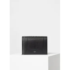 思琳/Celine  Frame黑色蟒蛇皮和光滑小羊皮链条晚装包 107774AO9.38NO