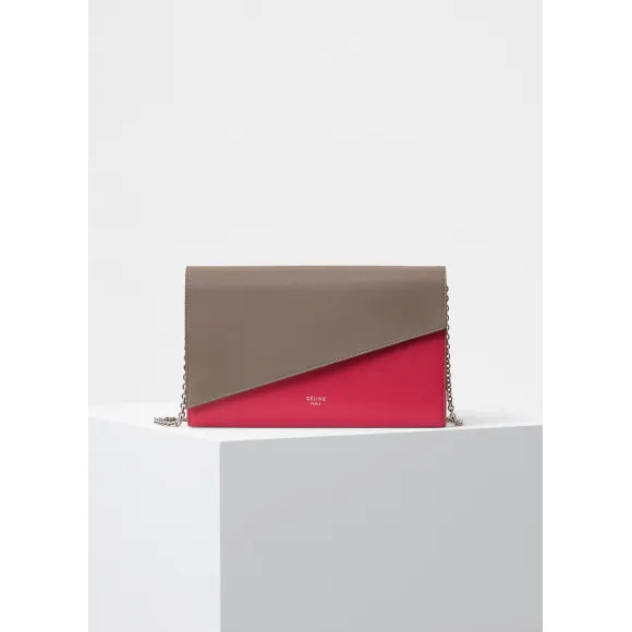 思琳/Celine  Diagonal大号大象灰光滑小羊皮链条翻盖包 109053AZ9.24HB