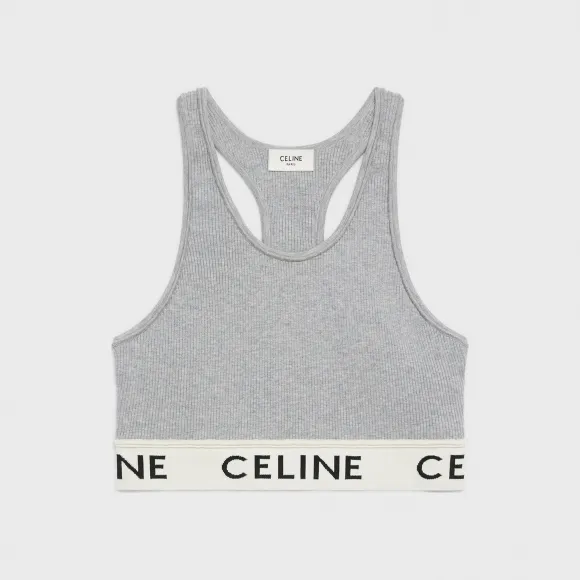 思琳/Celine 女士 棉质运动内衣 - 灰色 / 米白色 2A67L372N.10GO