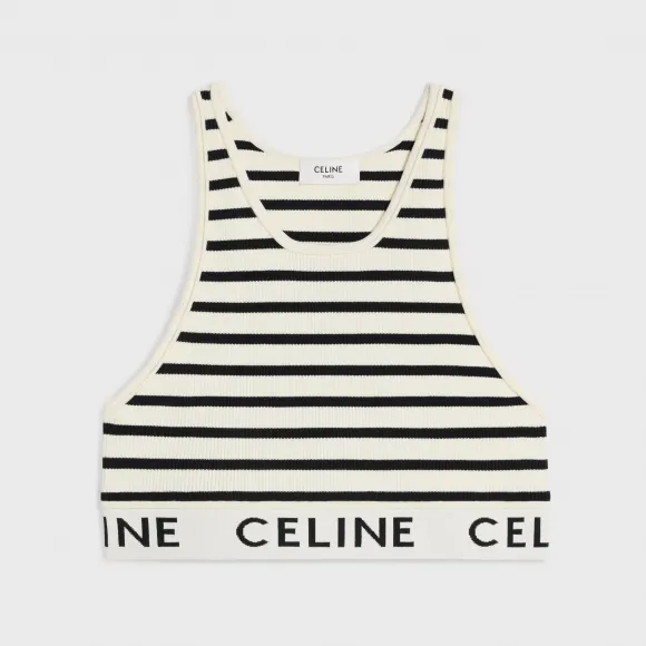 思琳/Celine 女士 CELINE运动针织运动内衣 - 黑色/奶白色 2A68L372N.38CR