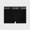 思琳/Celine 男士 棉质平织布CELINE平脚短裤 - 黝黑色 2Z055157N.38NO