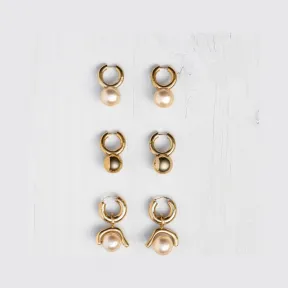 思琳/Celine  Dot黄铜和铝环状耳环 46I546BAL.35OR