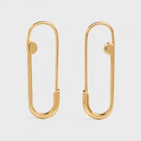 思琳/Celine CELINE Safety Pin金色饰面黄铜和铁合金耳环 46Y326BSL.35OR