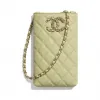 香奈儿/Chanel 链子手机套  颗粒压花小牛皮与金色金属  绿 AP1836-B04432-N9315