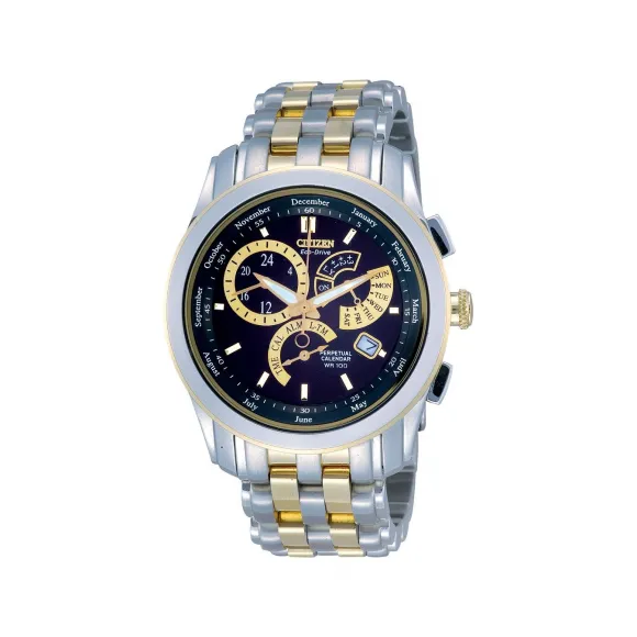 西铁城/Citizen 39MM 不锈钢间金色   光动能 男表 BL8005-77E