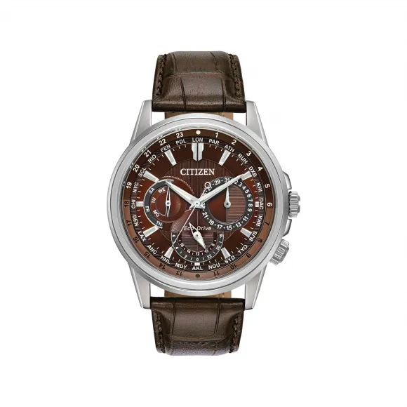 西铁城/Citizen Calendrier系列 44 MM 银色不锈钢螺旋后盖 太阳能 男表 BU2020-29X