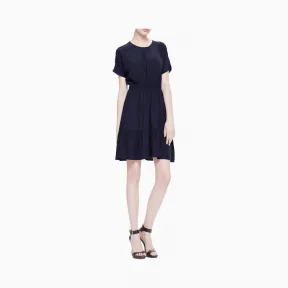 卡尔文·克莱恩/Calvin Klein 女士新款收腰梭织连衣裙 J211466-牛仔休闲系列