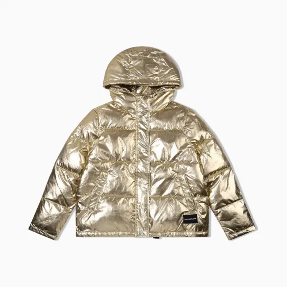 卡尔文·克莱恩/Calvin Klein 女士新款连帽夹棉外套 J212094-牛仔休闲系列