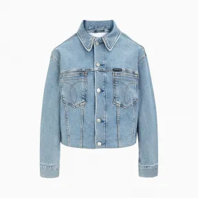 Calvin Klein 女装 翻领单排扣牛仔外套 J214346-牛仔休闲系列