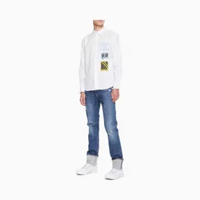 卡尔文·克莱恩/Calvin Klein 男士新款LOGO纯棉衬衫 J312126-牛仔休闲系列