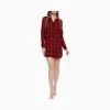 卡尔文·克莱恩/Calvin Klein 女士新款格纹长袖睡裙 QS6344AD-内衣系列