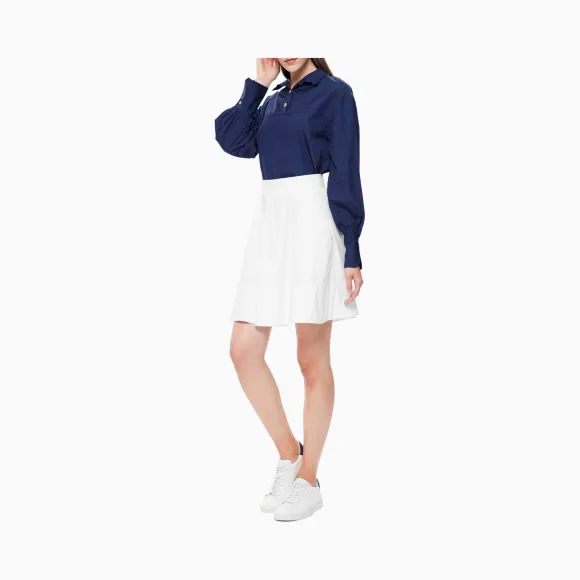 卡尔文·克莱恩/Calvin Klein 女士新款甜美百褶半身裙 W31879C5M-牛仔休闲系列