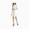 Calvin Klein 女装 镂空花纹短袖连身裙A字裙 W54736C394-Ckck