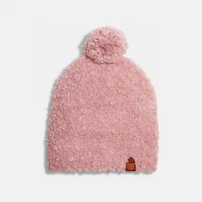 蔻驰/Coach 粉红色 纹理毛绒小便帽 饰有毛球 C5128-PIN-ONE
