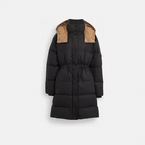 蔻驰/Coach 经典标志中长款羽绒服 CL273-BLK