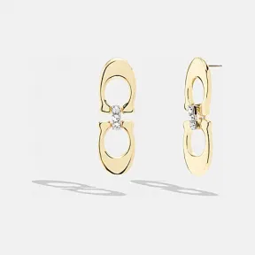 蔻驰/Coach 经典标志链环吊坠耳环 CL351-GLD