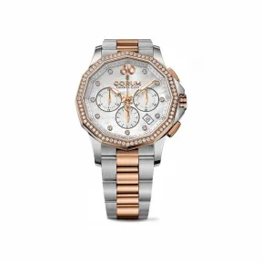 昆仑/Corum 38MM 精钢和玫瑰金表壳搭配钻石表圈 自动机械机芯 132-101-29-V200-PN09