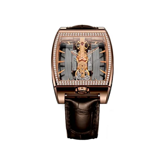 昆仑/Corum 37.20MM x 51.80MM 玫瑰金镶钻表圈 自动机械机芯 313-167-85-0002-GL10R