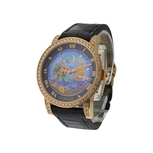 昆仑/Corum 42MM 玫瑰金镶钻表圈 自动机械机芯 982-202-85-OF01-BEAN