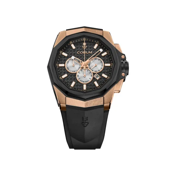 昆仑/Corum 45 MM 5N18kt玫瑰金及5级钛金属，黑色PVD涂层处理 自动机械机芯 男表 A132-04276-132.251.86-F371-AN12