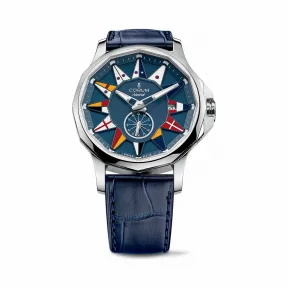 昆仑/Corum Romvlvs 44 Annual Calendar 系列 5N 18kt玫瑰金，蓝色橡胶表圈，玫瑰金编号，蓝宝石水晶 自动机械机芯 A395-02982–395.101.20-OF03AB12