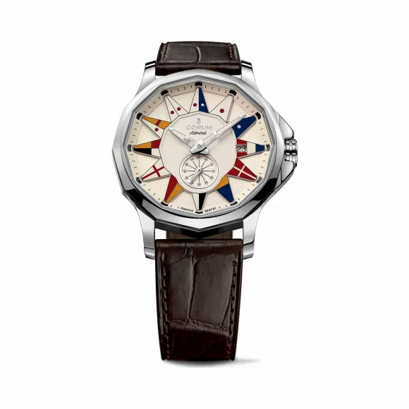 昆仑/Corum Romvlvs 44 Annual Calendar 系列 5N 18kt玫瑰金，绿色橡胶表圈，玫瑰金编号，蓝宝石水晶 自动机械机芯 A395-02983–395.101.20-OF02AA12